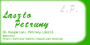 laszlo petruny business card